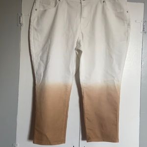 DG2 by Diane Gilman White/Ombré Cropped Jeans